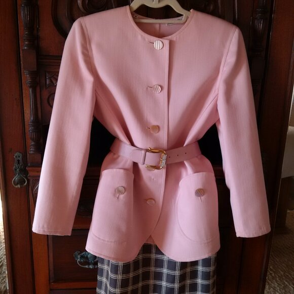 VALENTINO BOUTIQUE Vintage Pink and Grey Suit S4 - Picture 1 of 10